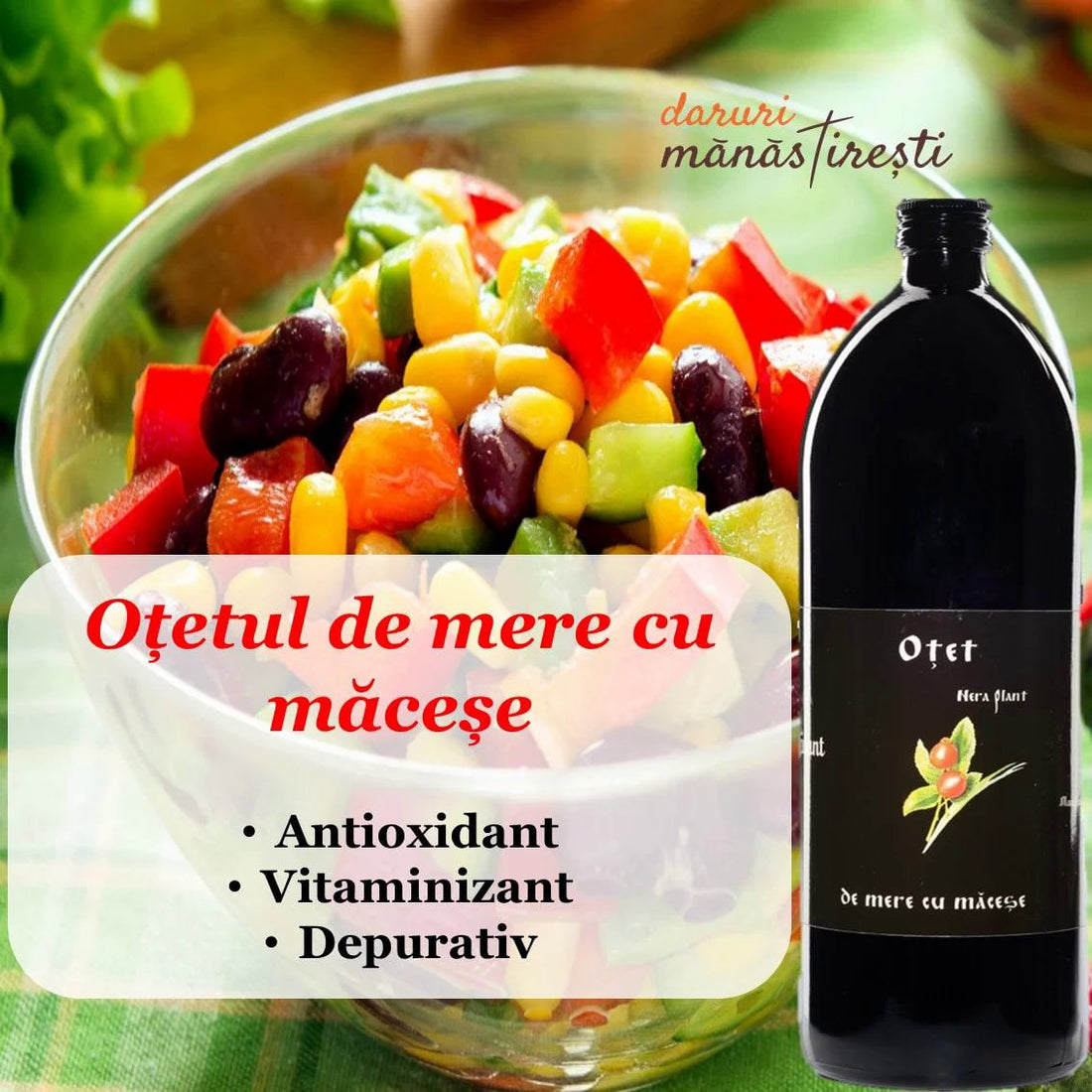 Salată legume cu Oțet cu măceșe