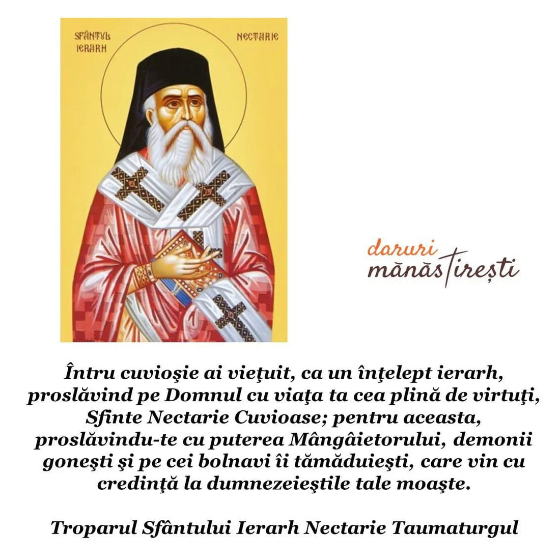 Viața Sfântului Nectarie Taumaturgul din Eghina
