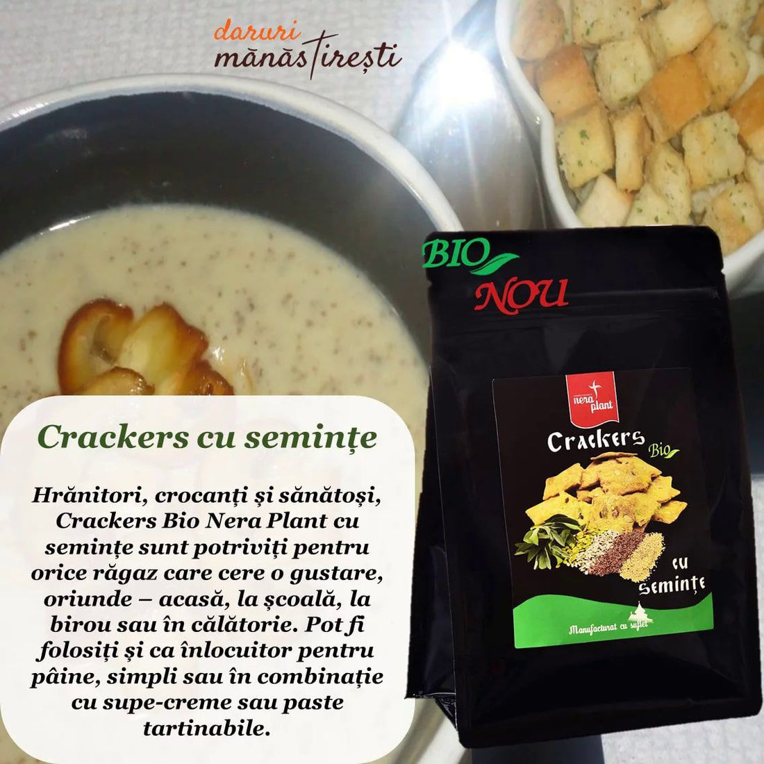 Supă cremă cu ciuperci și Crackers