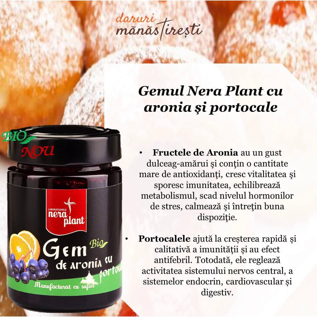 Gogoși mănăstirești cu Gem de aronia