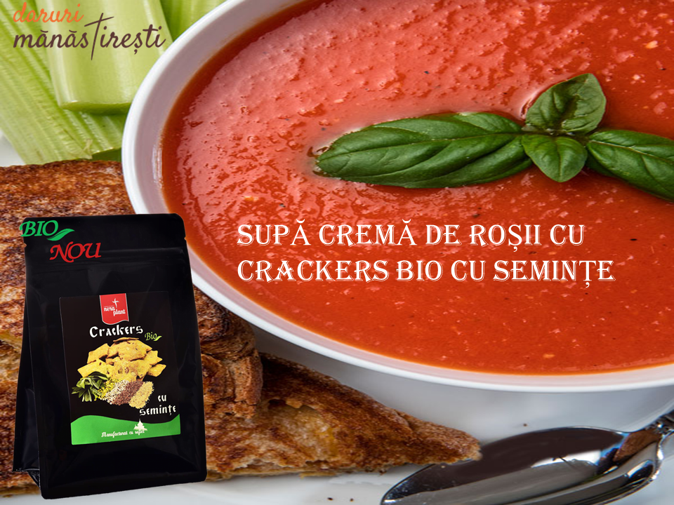 Supă cremă de roșii cu CRACKERS