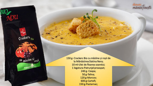 Cremă de legume cu crackers