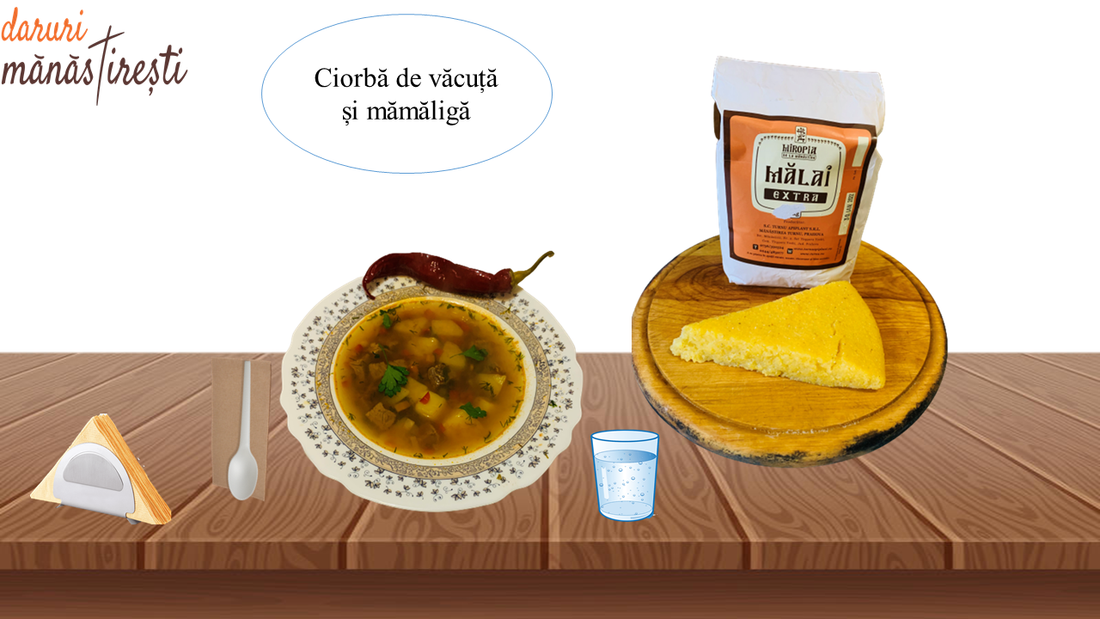 Ciorbă de văcuță cu mămăliguță
