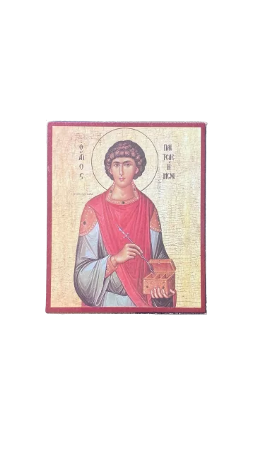 Icoană Bizantină Sfântul Pantelimon-10*12